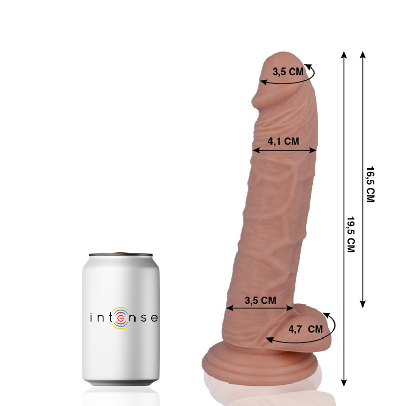 Dildo, Mr Intense - 15 Realistic Cock, Aspect Realist, 19.5 x 4.1 CM Natural