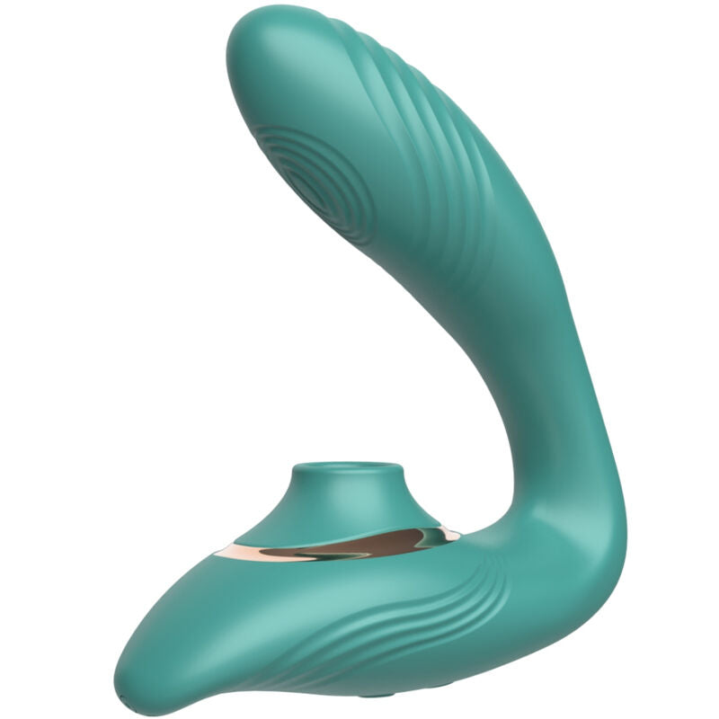 Stimulator Clitoris cu Aspiratie, Armony - Flexible Suction si Flutter, 10 Moduri, Verde