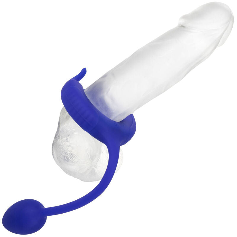 Inel Penis, CalExotics - Admiral Plug And Play, cu Greutate, Albastru