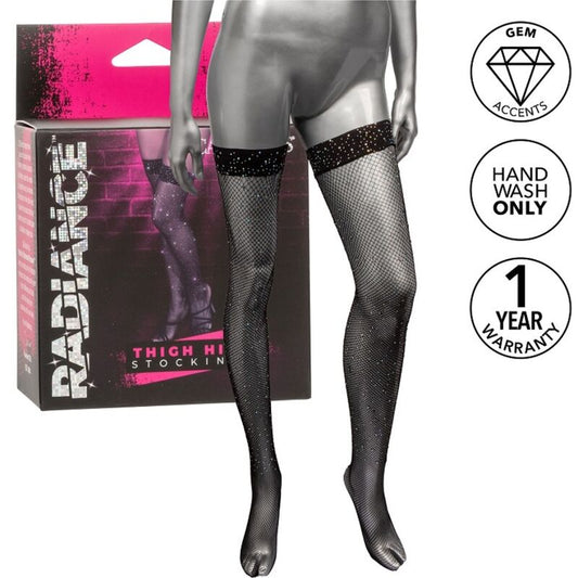 Ciorapi Thigh High, CalExotics - Radiance Rhine, cu Pietre Stralucitoare