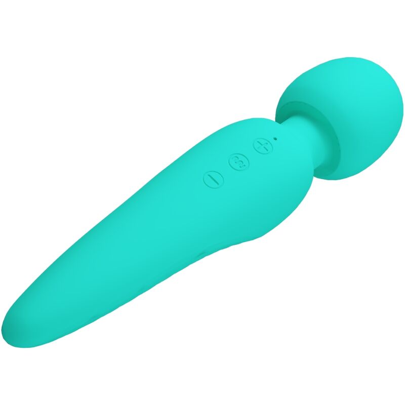 Vibrator Wand, Pretty Love - Meredith, Rezistent la Apa, Verde Aqua