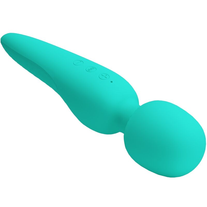 Vibrator Wand, Pretty Love - Meredith, Rezistent la Apa, Verde Aqua