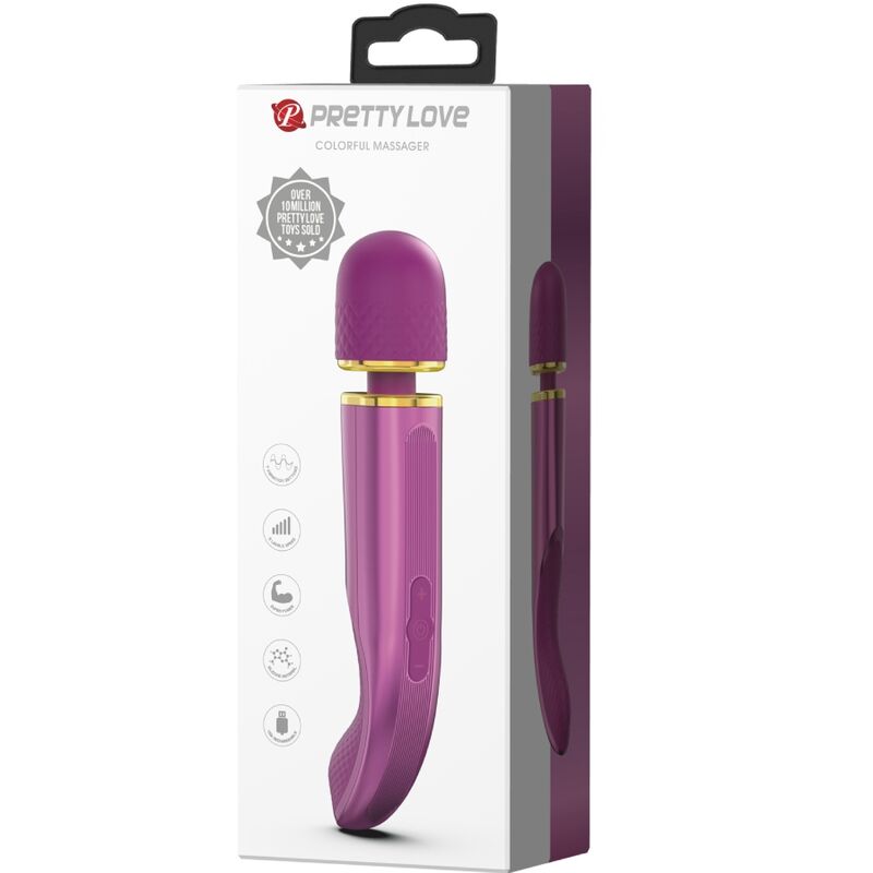 Vibrator Wand, Pretty Love, 7 Modele de Vibratie, 24cm x 4.8cm Mov