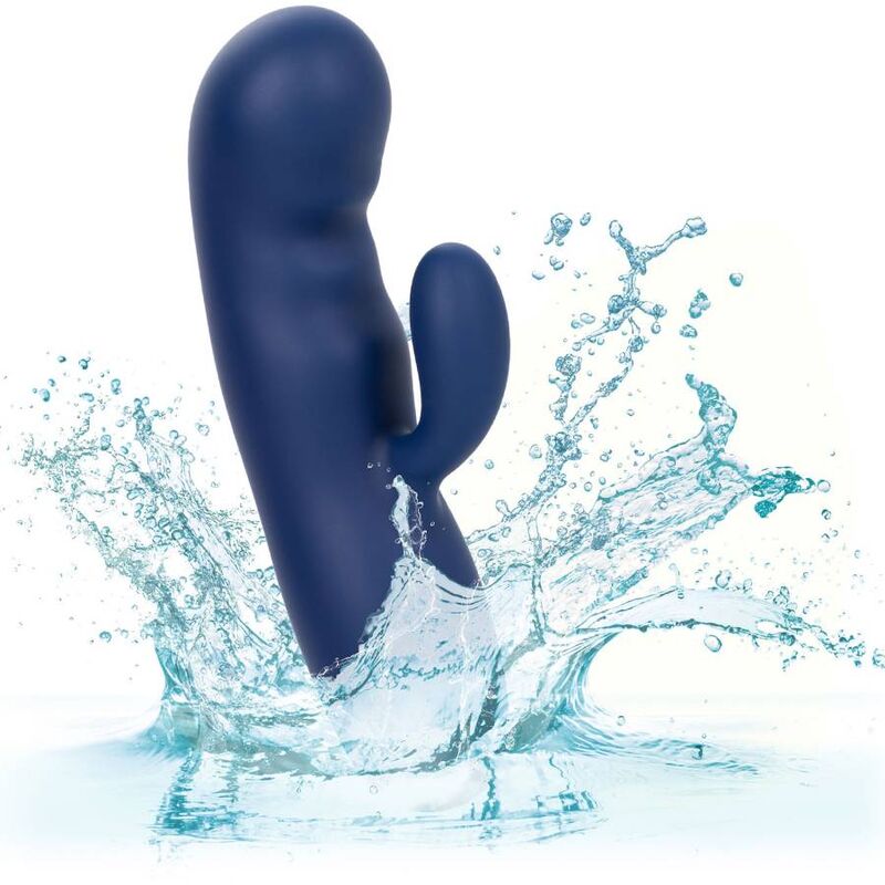 Vibrator Punctul G, CalExotics - Cashmere Silk Duo, Motor Dublu, Albastru
