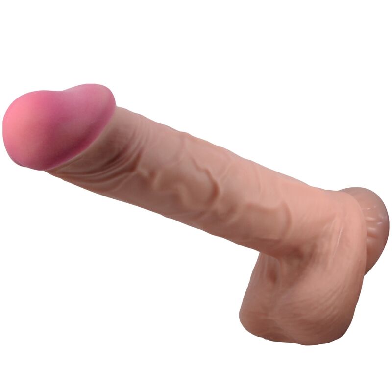 Dildo, Pretty Love - Sliding Skin Series Realistic, cu Ventuza, 26 CM Maro