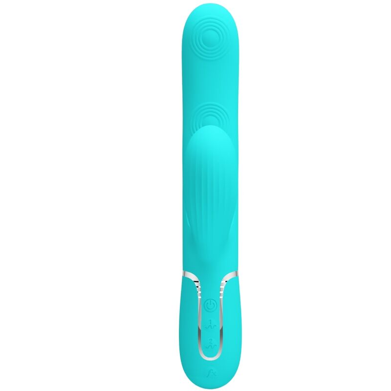 Vibrator G-Spot Rabbit, Pretty Love - Perlita, Multifunctional 3 in 1, Turcoaz