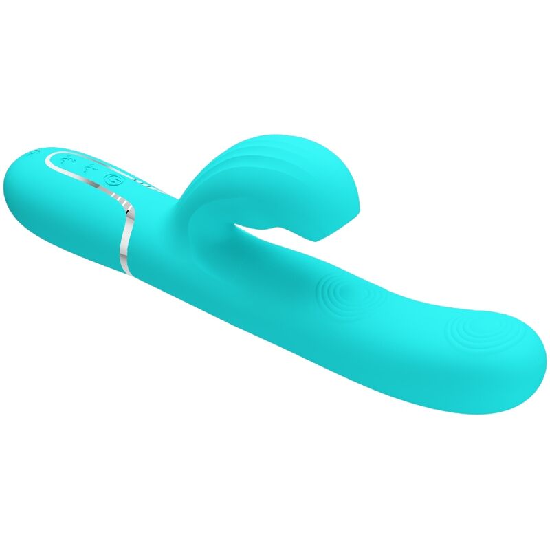 Vibrator G-Spot Rabbit, Pretty Love - Perlita, Multifunctional 3 in 1, Turcoaz
