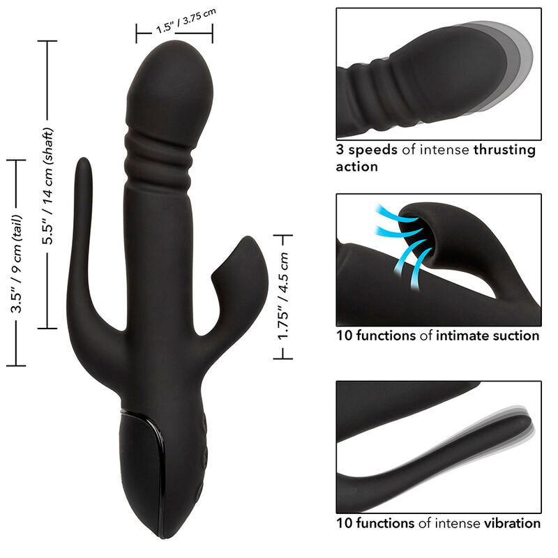 Vibrator, CalExotics - Triple Euphoria, Actiune Tripla, Negru