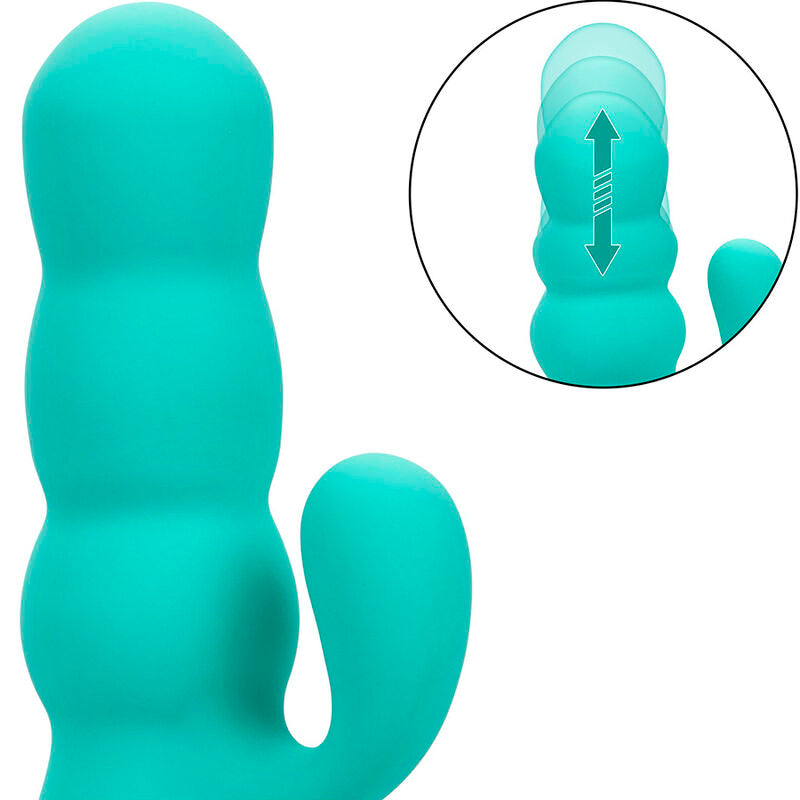 Vibrator Rabbit, CalExotics - California Dreaming Del Mar Diva, 10 Functii de Vibratii si 3 Viteze de Impingere, Aqua Green