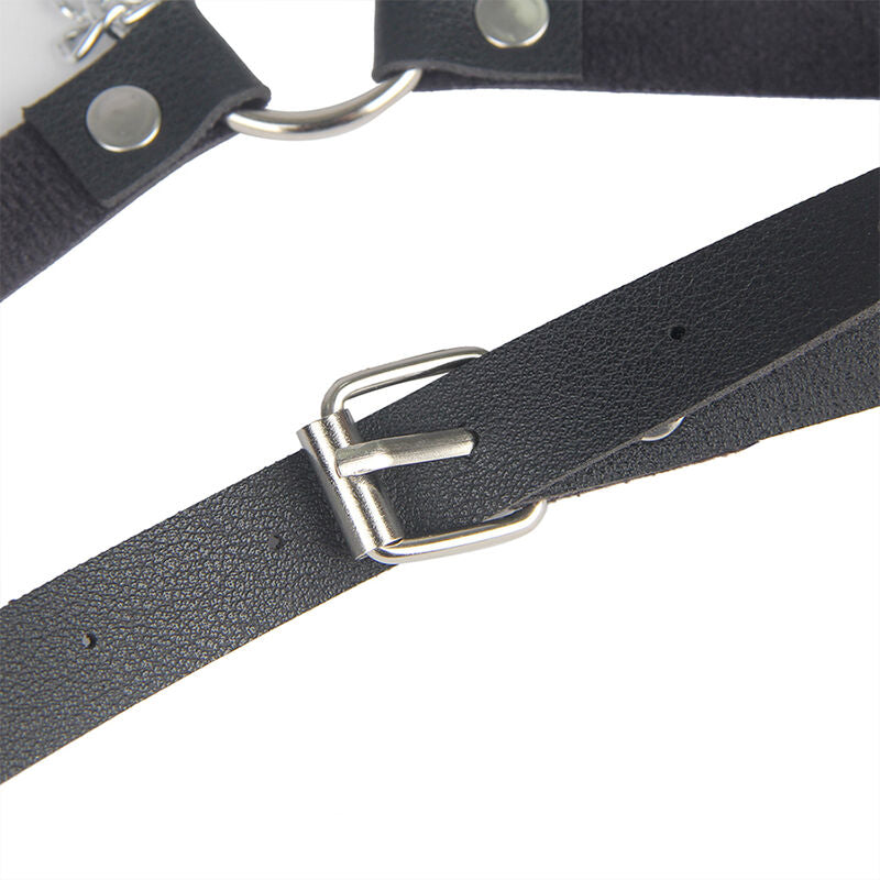 Ham Piele, Subblime - Leather Belt Harness, Curea cu Lant, Negru One Size