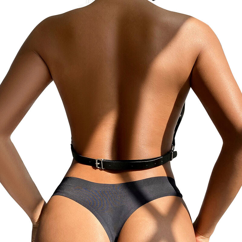 Ham pentru Piept, Subblime, cu Lanturi si Inel Mare, Marime Unica Negru