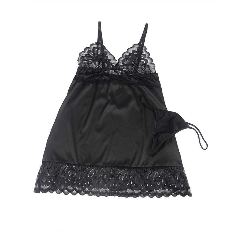 Babydoll, Subblime, cu Imprimeu Floral pe Piept, S/M Negru