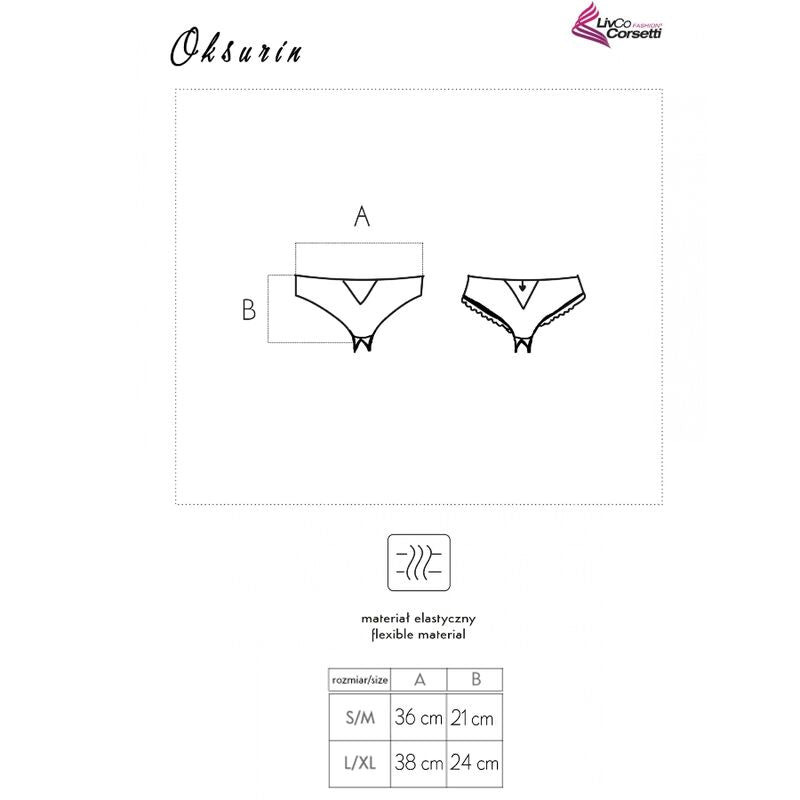 Chilot Crotchless, Livco Corsetti Fashion - Oksurin, Dantela, Negru