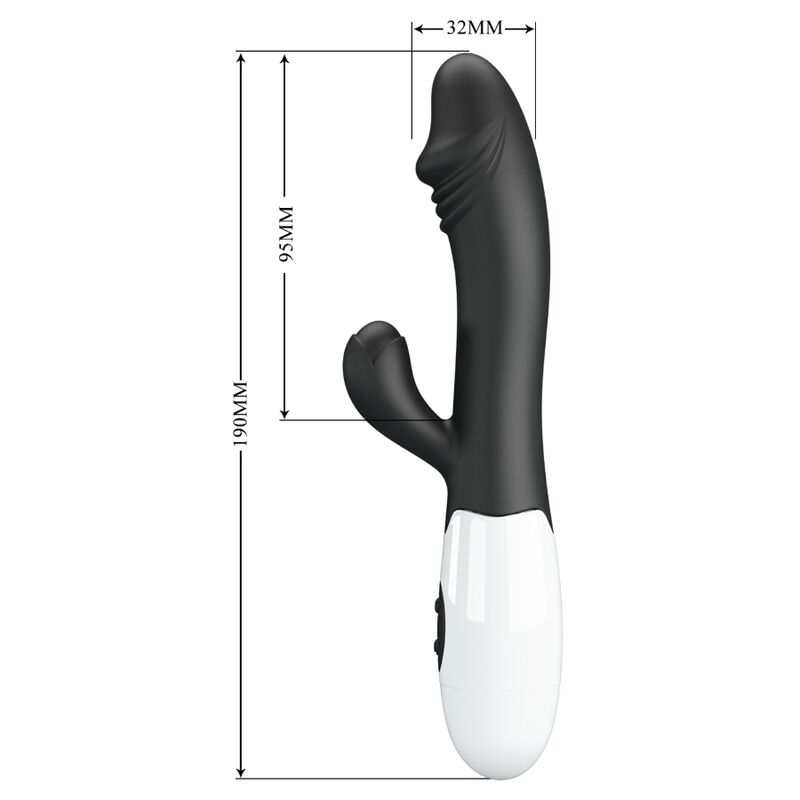 Vibrator Punctul G, Pretty Love - Snappy, Stimulator Dual Punct G si Clitoris, Negru