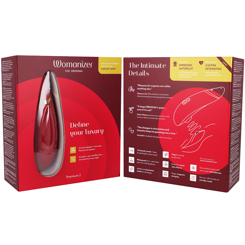 Stimulator Clitoris, Womanizer - Premium 2, Tehnologie Pleasure Air, Bordeaux