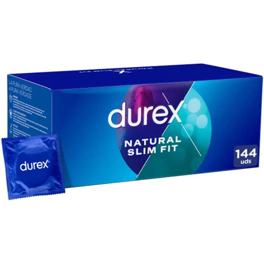 Prezervative, Durex - Natural Slim Fit Basic, Lubrifiate cu Silicon, 144 Bucati