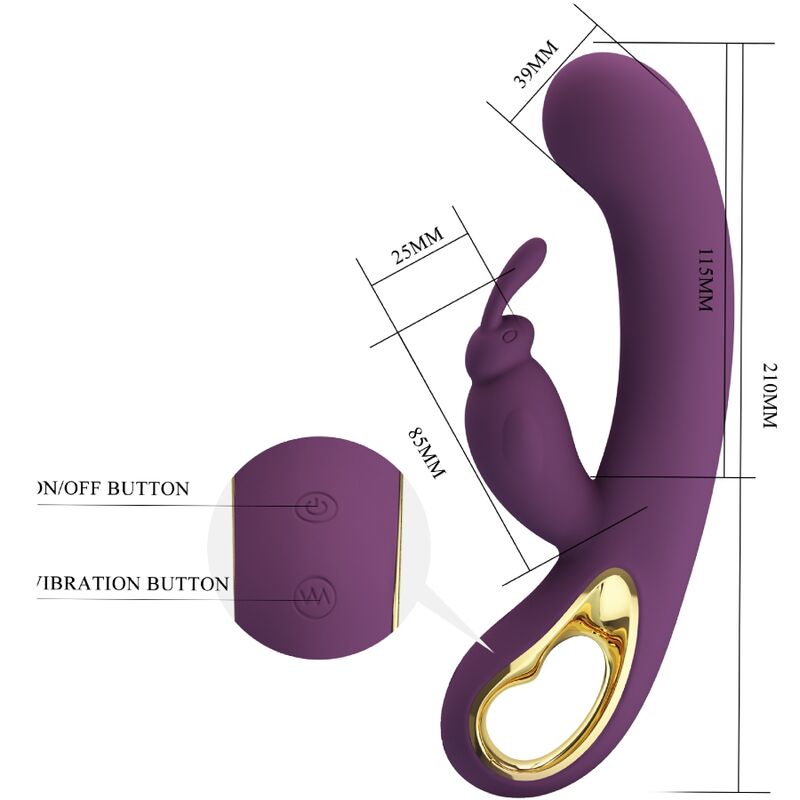 Vibrator Rabbit, Pretty Love - Liam, Aplicatie Mobila cu Control de la Distanta, Mov
