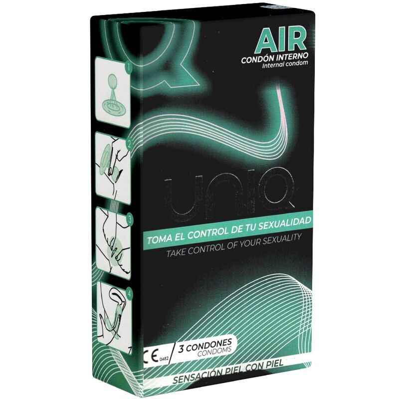 Prezervativ Feminin, Uniq - Air Latex Free, Hipoalergenic, 3 Bucati