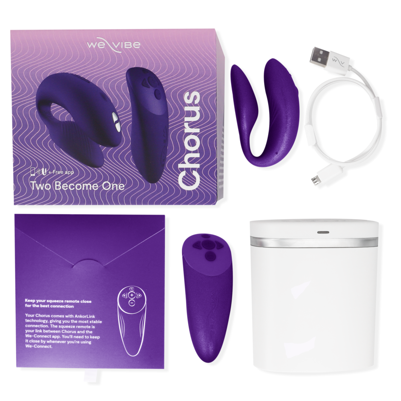 Vibrator pentru Cupluri, We-Vibe - Chorus, cu Telecomanda Squeeze, Lilac