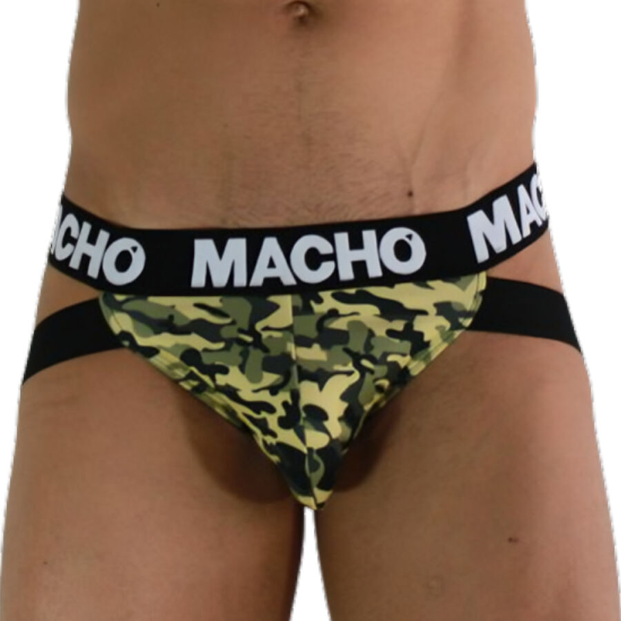 Jockstrap, Macho - MX28MV, Bretele Duble de Suport, Verde Militar S