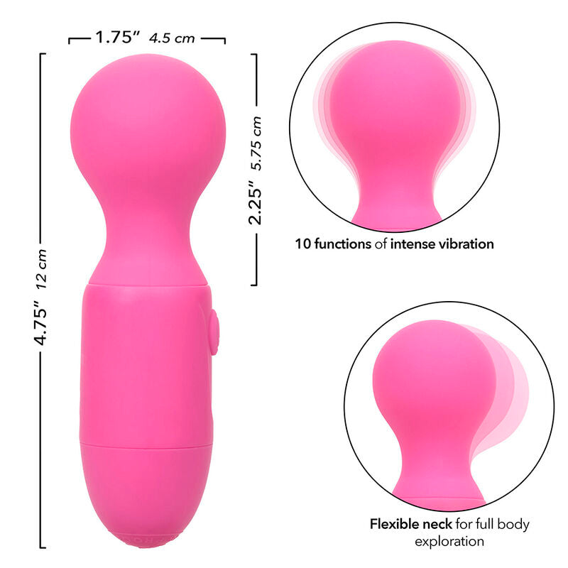 Vibrator Reincarcabil, CalExotics - First Time Rechargeable Massager, 10 Vibratii, Roz