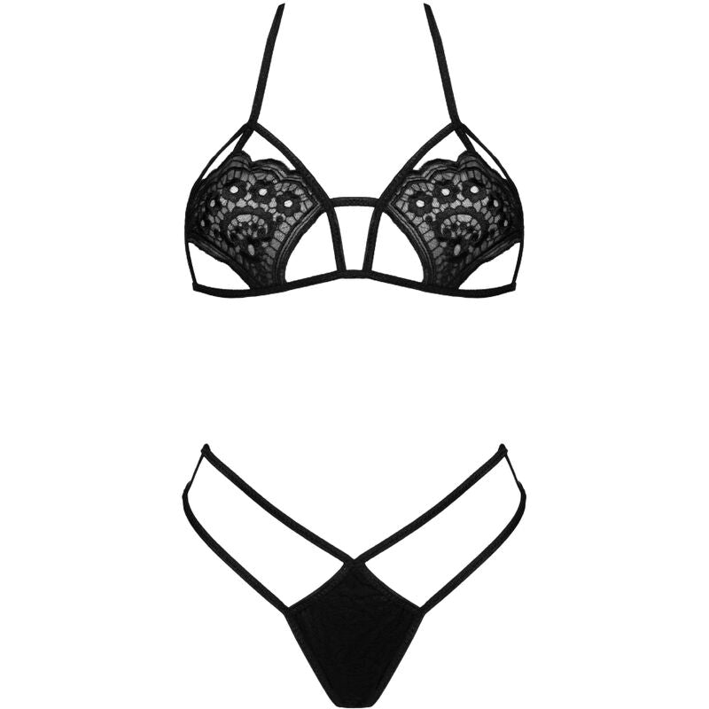 Sutien si Tanga, Livco Corsetti Fashion - Jimena LC 20216, Bretele Negre, Negru Marime Unica