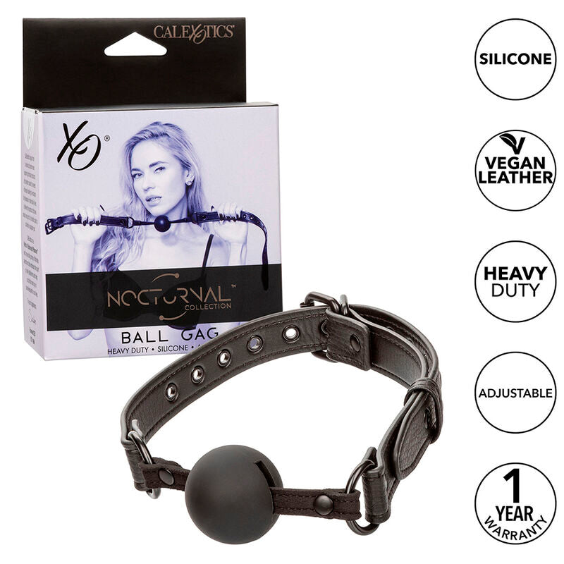 Ball Gag, CalExotics - Nocturnal, Silicon Sigur pentru Corp, D - 3,75 CM Negru