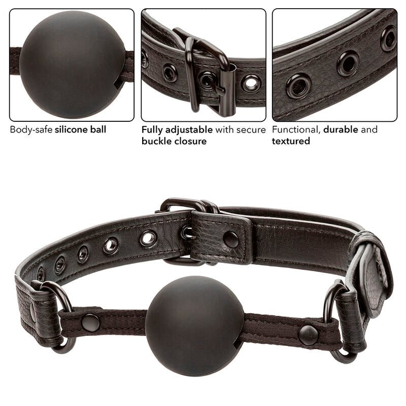 Ball Gag, CalExotics - Nocturnal, Silicon Sigur pentru Corp, D - 3,75 CM Negru