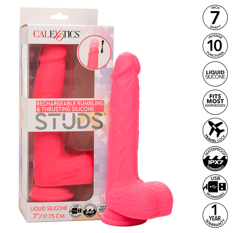 Vibrator Realistic, Calexotics - Studs, 10 Vibratii, 17.75 CM Roz