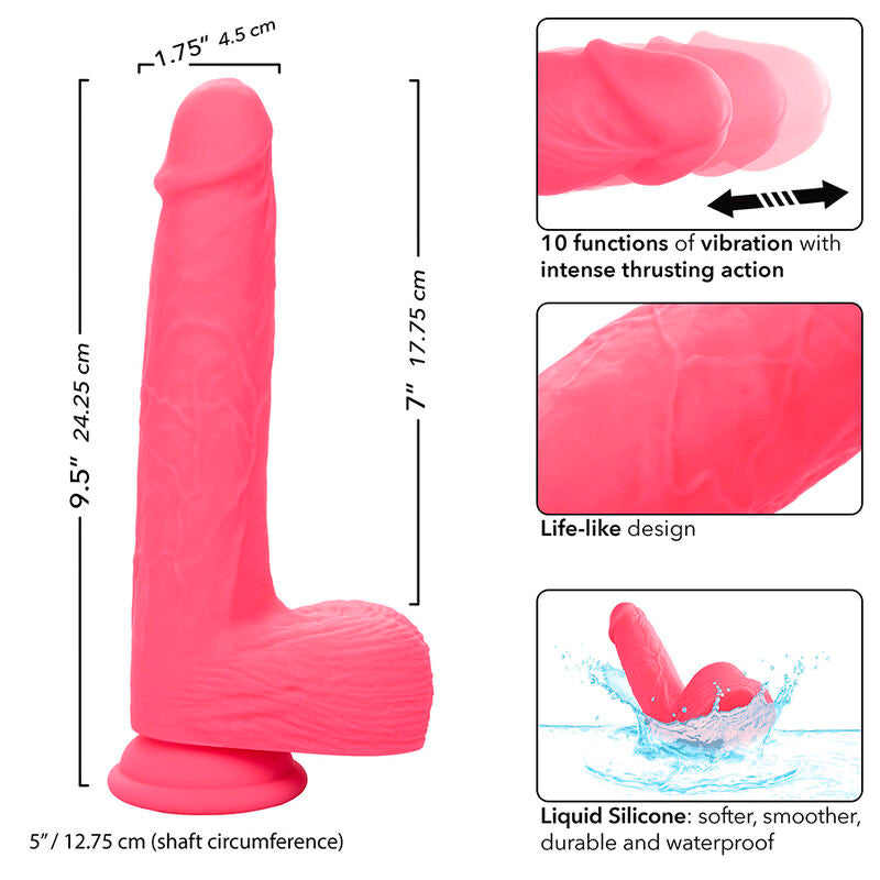 Vibrator Realistic, Calexotics - Studs, 10 Vibratii, 17.75 CM Roz