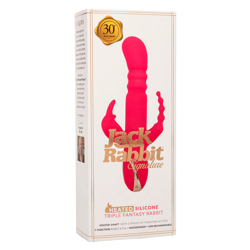 Vibrator Rabbit, CalExotics - Jack Fantasy Triple Heated, Ax Incalzit, Roz