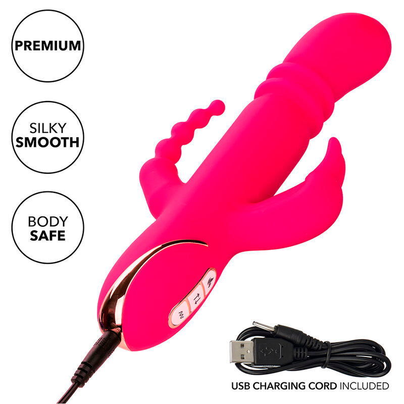 Vibrator Rabbit, CalExotics - Jack Fantasy Triple Heated, Ax Incalzit, Roz