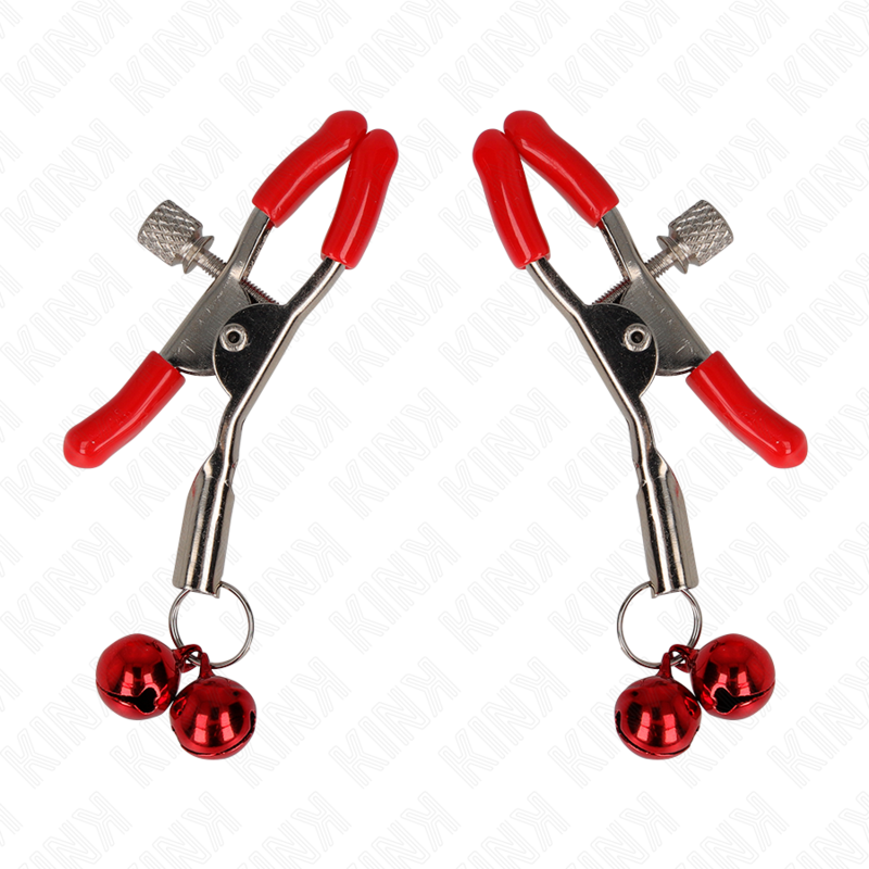 Cleme pentru Sfarcuri, Kink - Red Double Bell, cu Clopotei, Rosu 6 CM