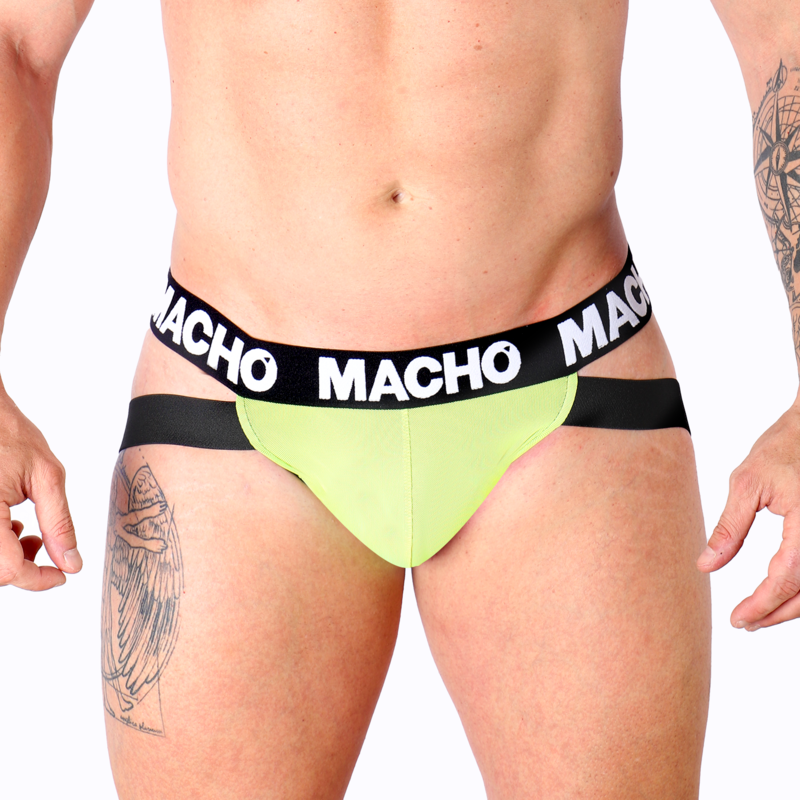 Jockstrap, Macho - MX28FA, Benzi Duble de Fixare, Galben S