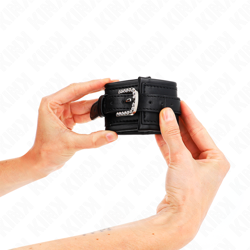 Catuse Erotice, Kink - Rhinestone Buckle, Reglabil, Negru 25-32 CM X 5.5 CM