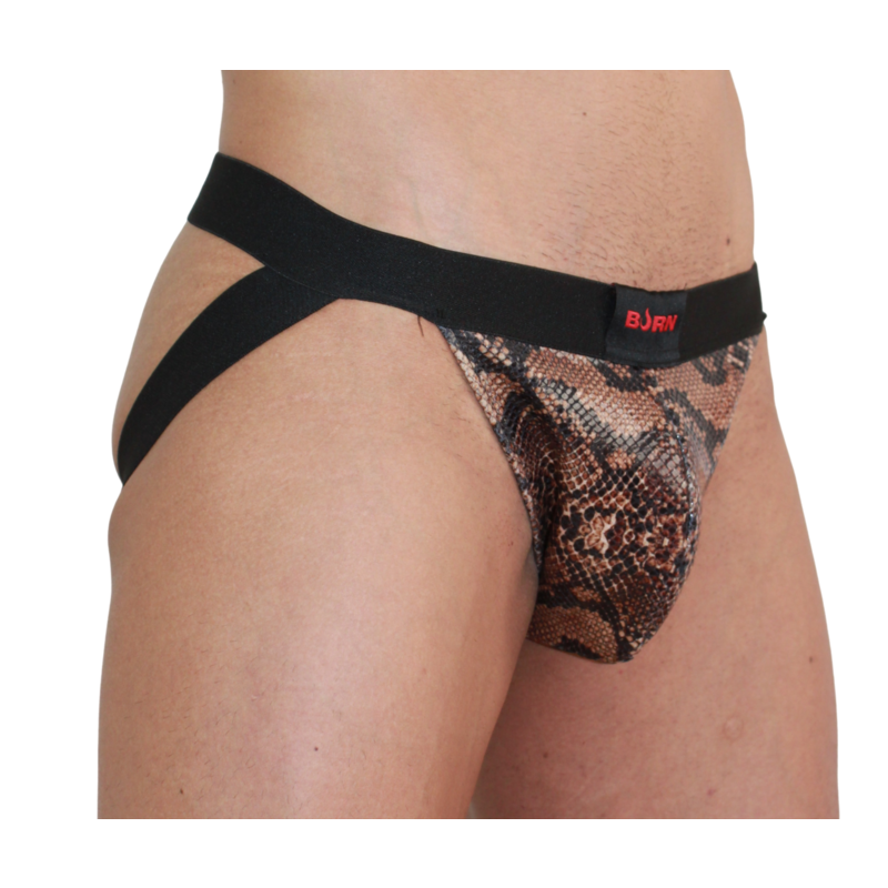 Jockstrap, Burn - Snake, Materiale Premium, Negru S