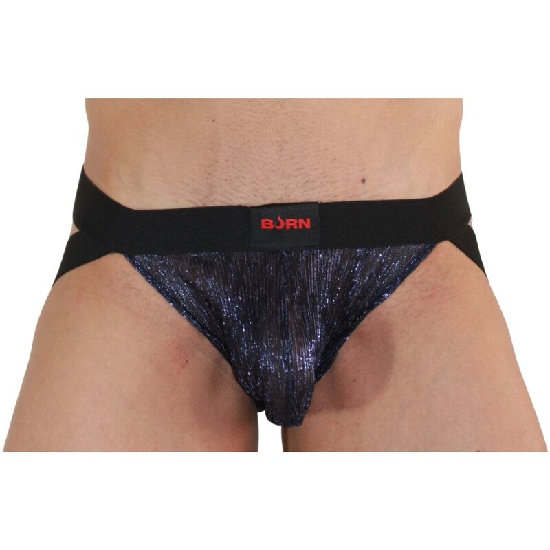 Jockstrap, Burn - 006, Stralucitor, Albastru / Negru S