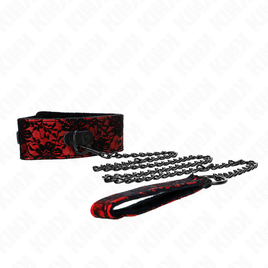 Zgarda BDSM cu Lesa, KINK - Piele Naturala, 44 x 5,5 cm / Lesa 105 cm