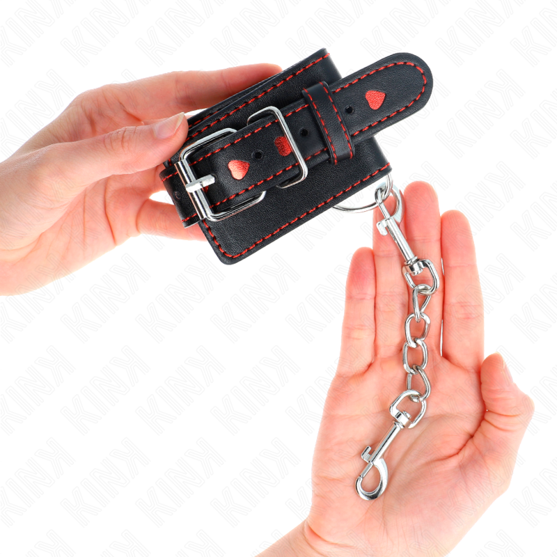 Catuse Erotice, Kink, cu Inima Rosie, Negru 21-28 CM x 5.5 CM