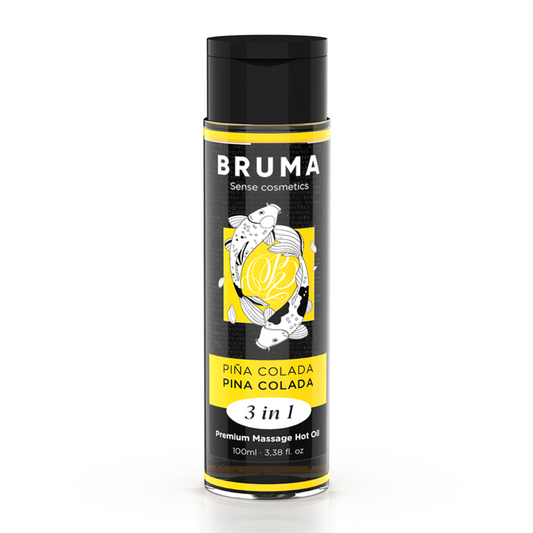 Ulei de Masaj cu Efect Cald 3 in 1, BRUMA - Premium, Aroma Pina Colada, 100 ml