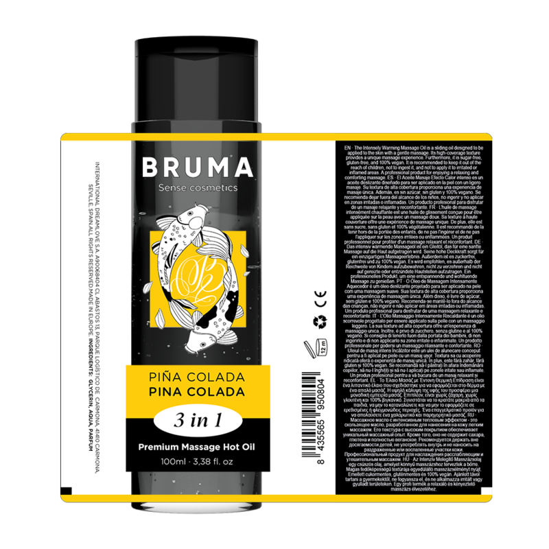 Ulei de Masaj, Bruma - Hot Oil, Premium cu Efect de Incalzire 3 in 1, 100 ML / Pina Colada