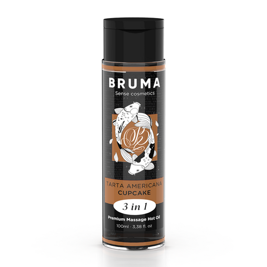 Ulei de Masaj cu Efect Cald 3 in 1, BRUMA - Premium, Aroma Cupcake, 100 ml
