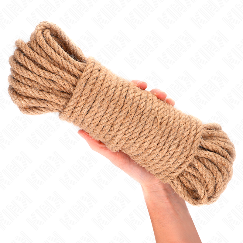 Franghie din Canepa, Kink - Hemp Rope, cu Cap Metalic, 20 Metri