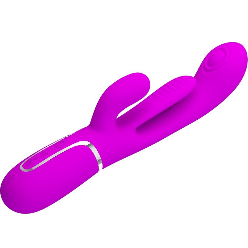 Vibrator Rabbit Triplu, Pretty Love - Shania, 7 Functii Pulsatii si Vibratii, Roz