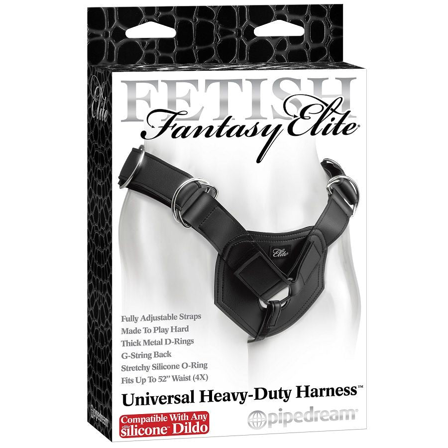 Ham Strap On, Fetish Fantasy Elite - Universal Heavy Duty Harness, Curele Reglabile si Inel O din Silicon, Pana la Talie 132.08 CM 4X