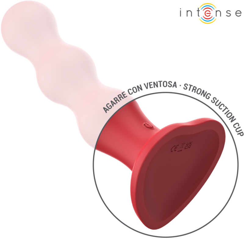Vibrator cu Ventuza, Intense - Cody, Control de la Distanta, Rosu