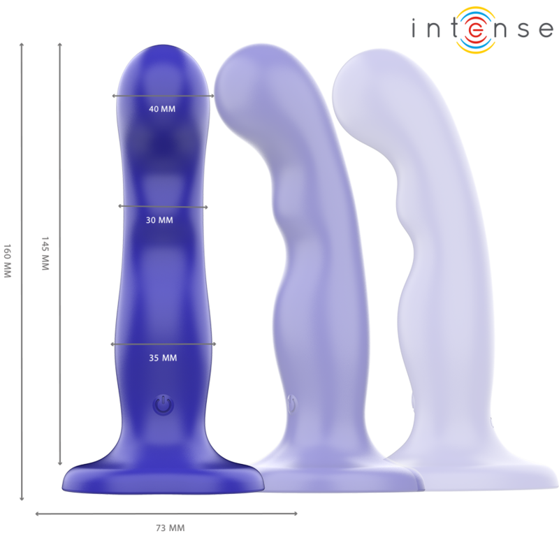 Vibrator, Intense - Shorty, cu Ventuza si Telecomanda, Albastru