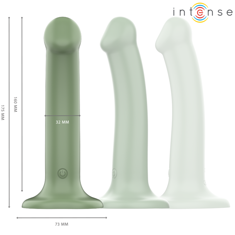 Vibrator, Intense - Becca, cu Ventuza si Telecomanda, Verde