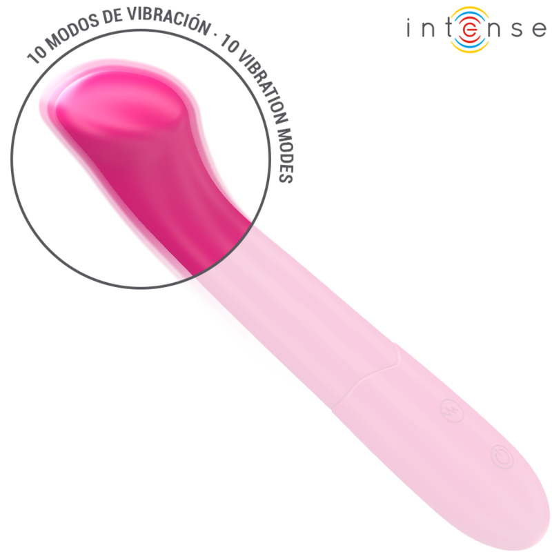 Vibrator, Intense - Paty, 10 Moduri de Vibratie, 19 CM / Roz / Model 2
