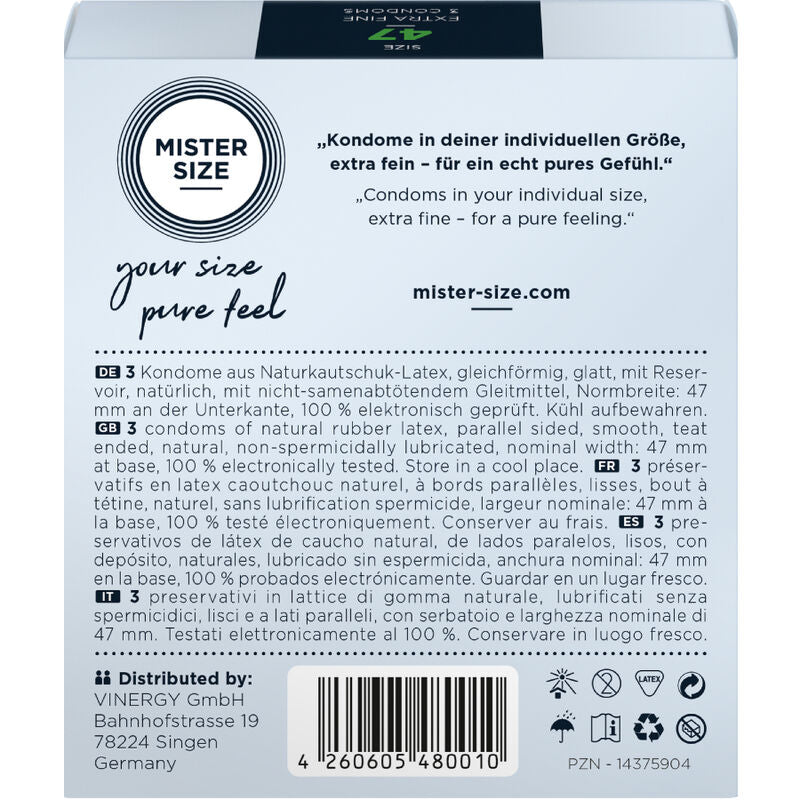 Prezervative, Mister Size - 47, Ultra-Subtire, XS 47 MM / 3 Unitati